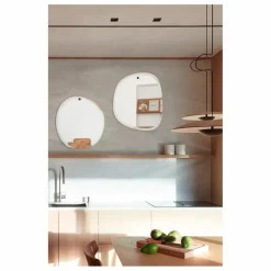 Miroir extra plat biseauté - forme aléatoire ronde 47x50 cm