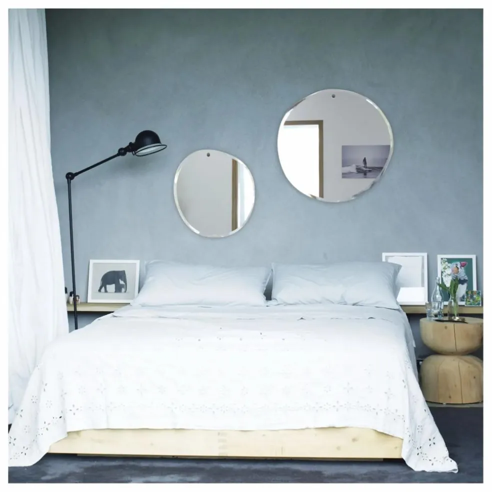 Miroir extra plat biseauté - forme aléatoire ronde 47x50 cm