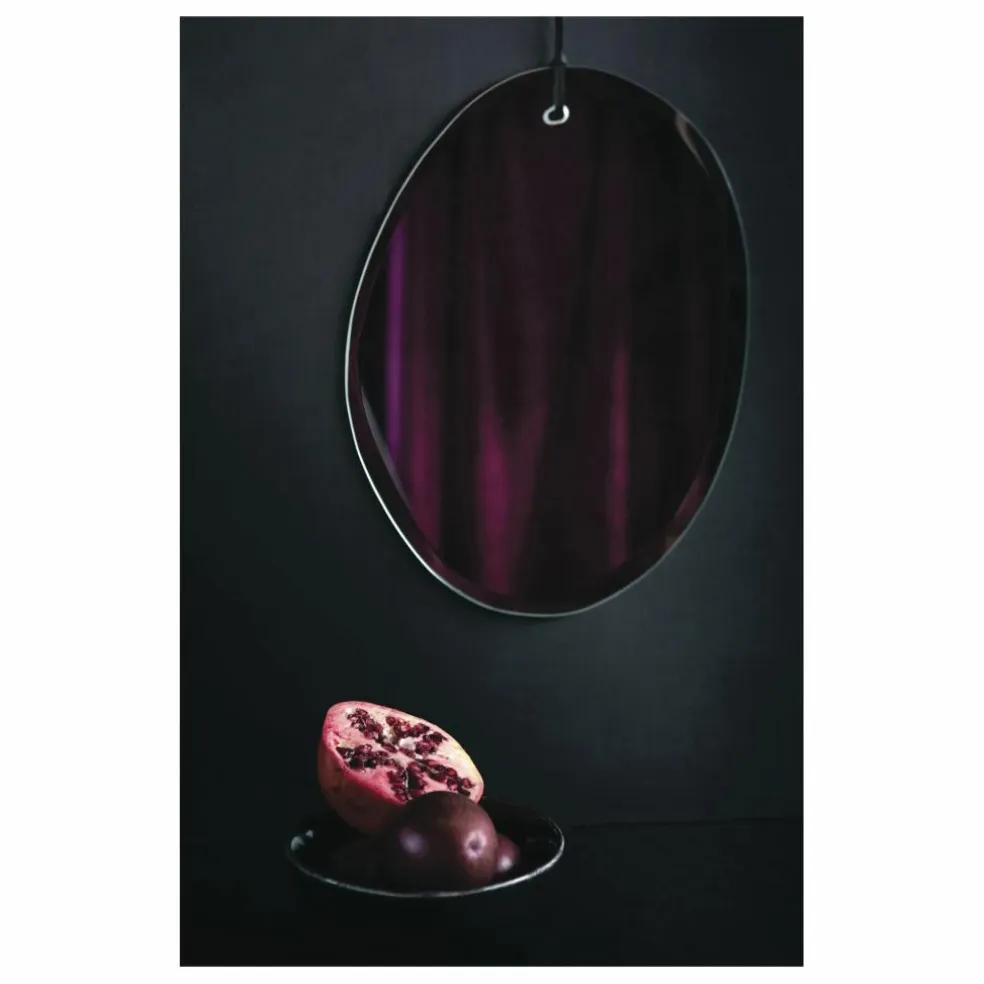 Miroir extra plat biseauté - forme aléatoire ovale verticale 25x32 cm