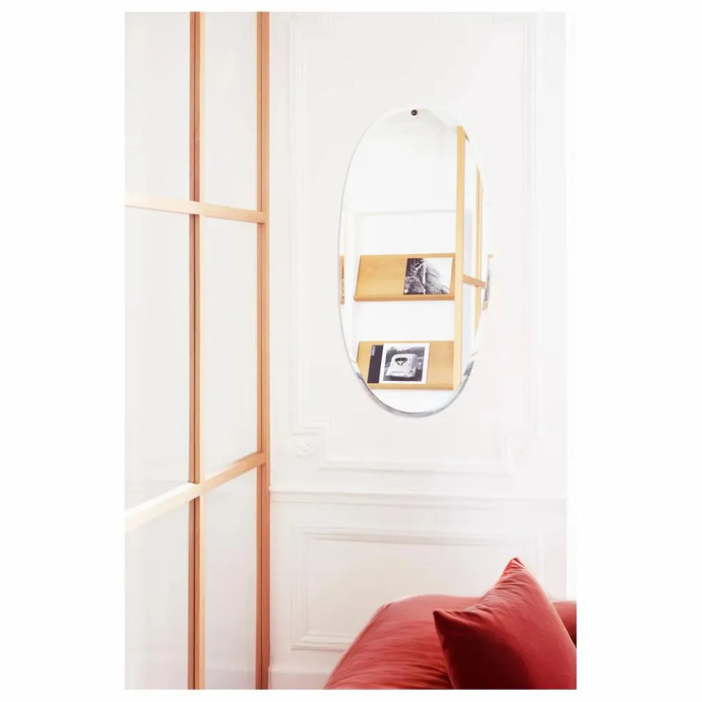 Miroir extra plat biseauté - forme aléatoire ovale 45x95 cm