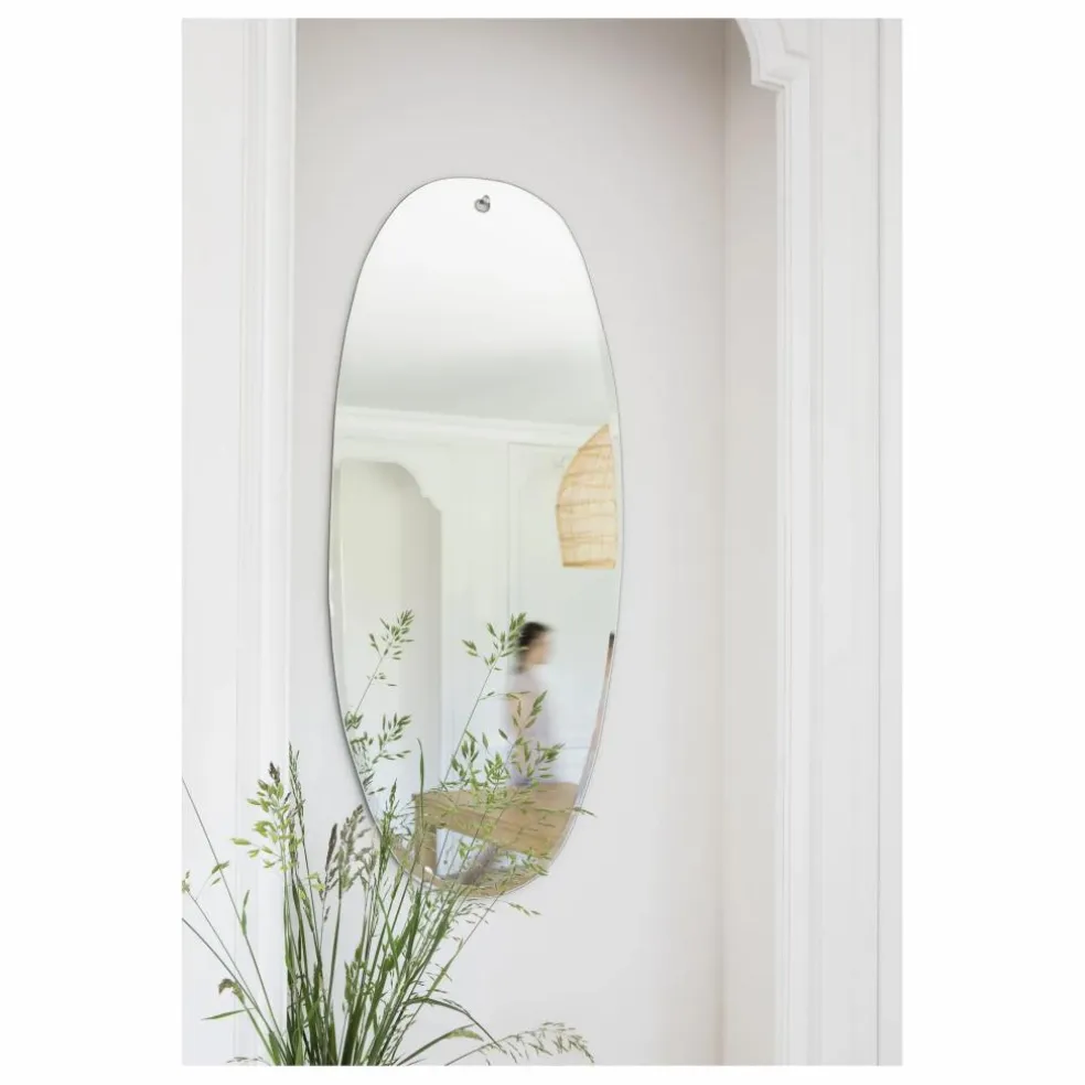 Miroir extra plat biseauté - forme aléatoire ovale 45x95 cm