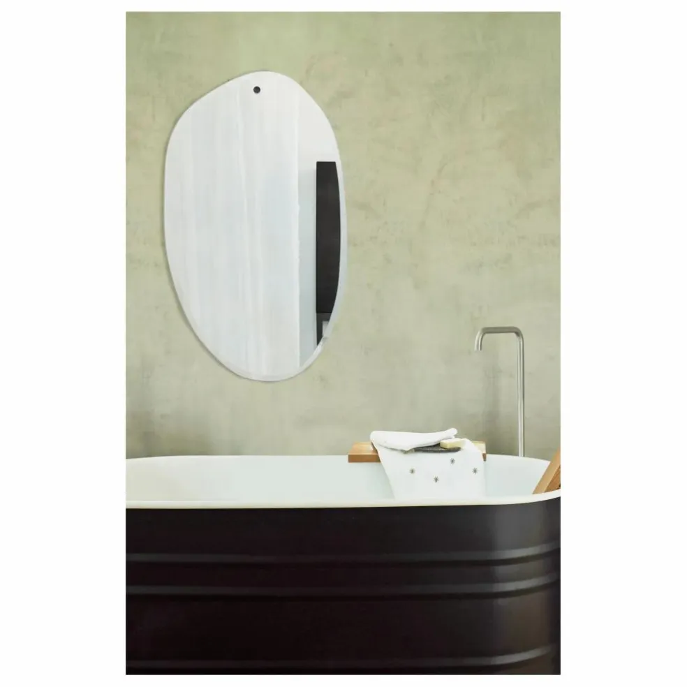 Miroir extra plat biseauté - forme aléatoire ovale 60x100 cm