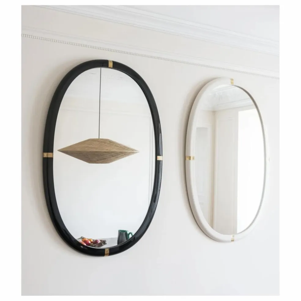 Miroir Marcello en bois laqué | Noir