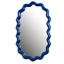 Miroir ovale Zigzag | Bleu marine