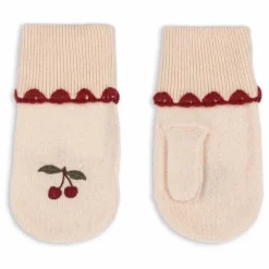 Mitaines Collette Cerises Laine | Ecru