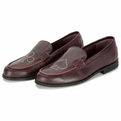 Mocassins Brodés Cuir - Collection Femme | Marron