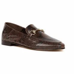 Mocassins Jill Cuir Embossé Serpent | Brun