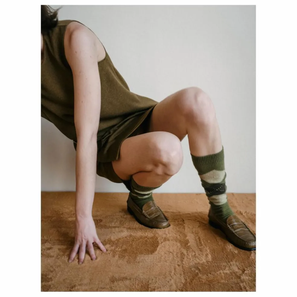 Mocassins Zoe Effet Crocodile | Vert olive
