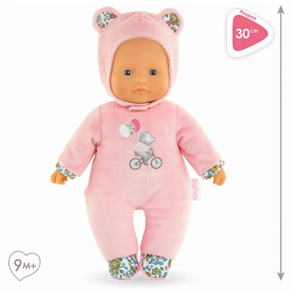 Mon doudou - Poupée Pti' Cœur Ours | Rose pâle