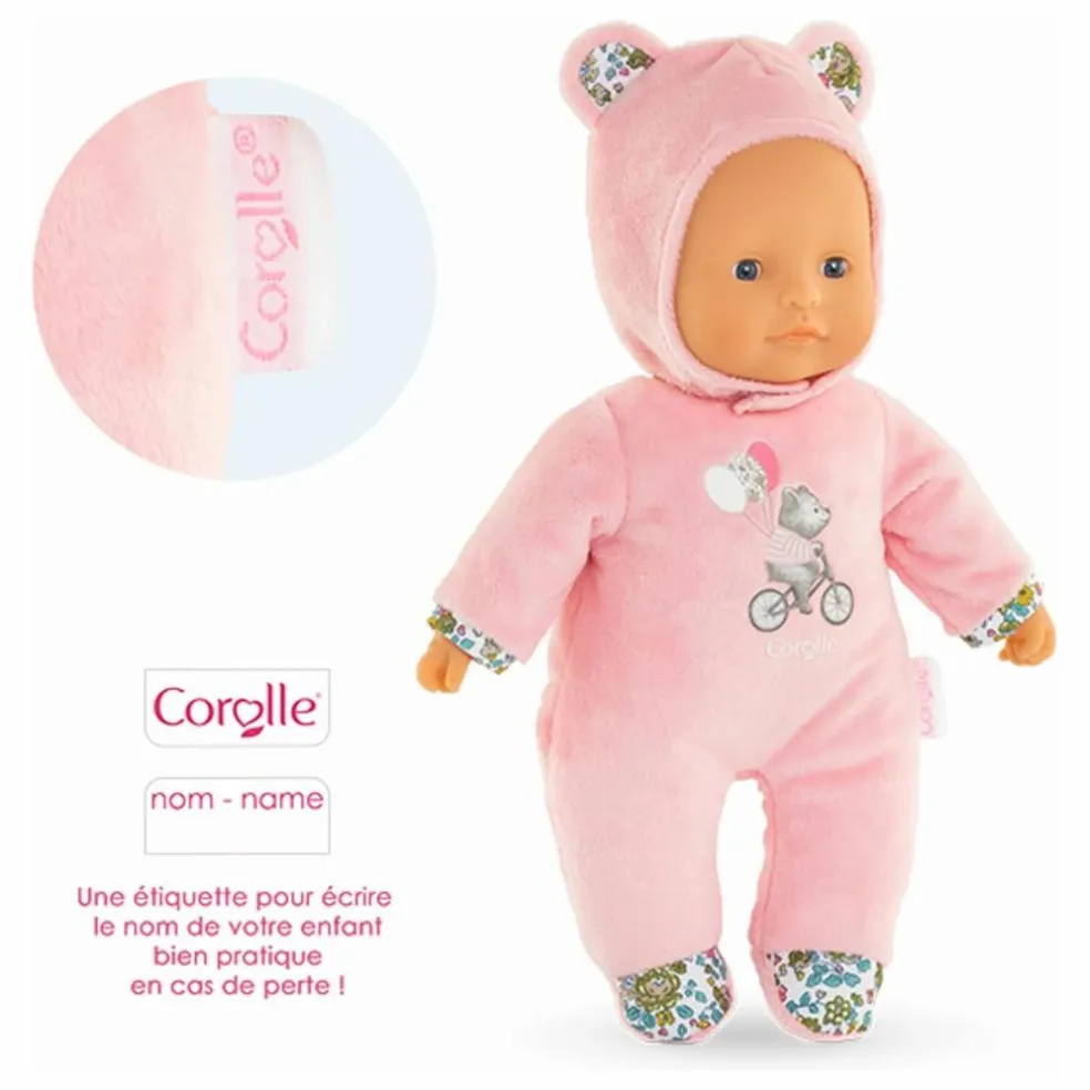 Mon doudou - Poupée Pti' Cœur Ours | Rose pâle