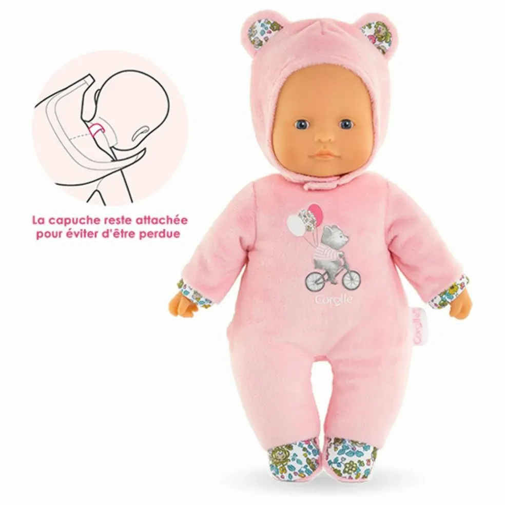 Mon doudou - Poupée Pti' Cœur Ours | Rose pâle