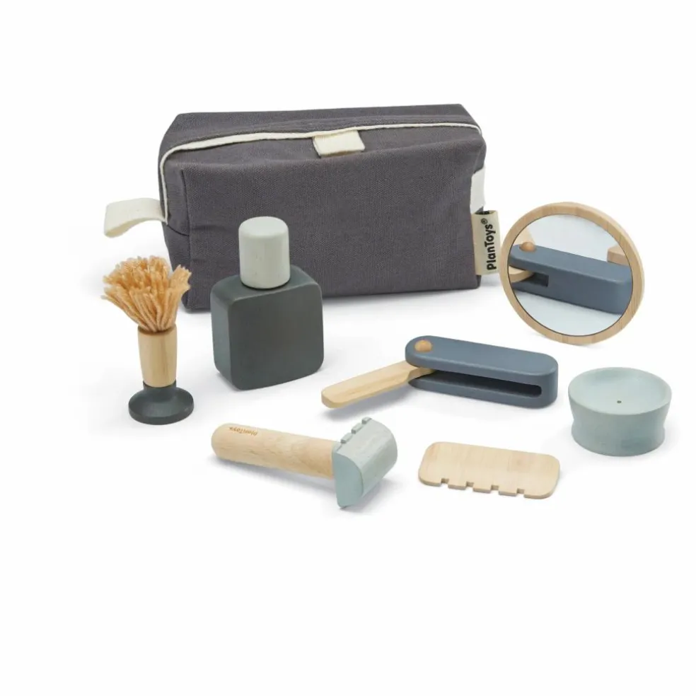 Mon set de rasage en bois d'hévéa | Bleu