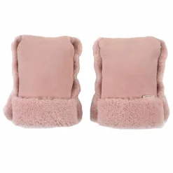 Moufles pour poussette en peau d'agneau | Rose