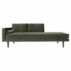 Méridienne Wind en velours | Vert olive