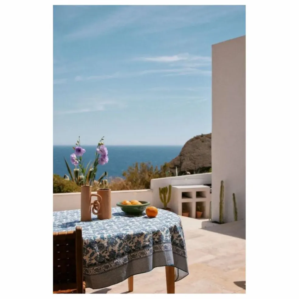 Nappe Carla en coton bio | Bleu