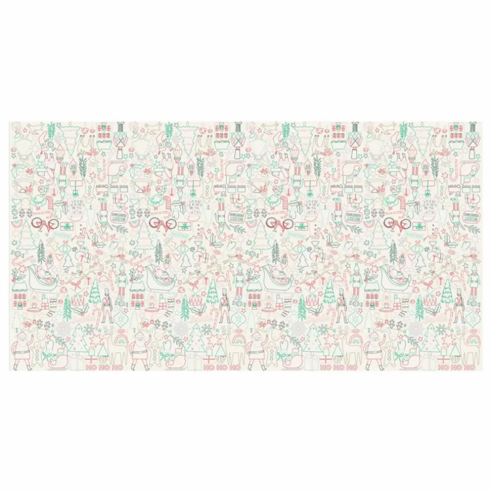 Nappe de Noël à colorier