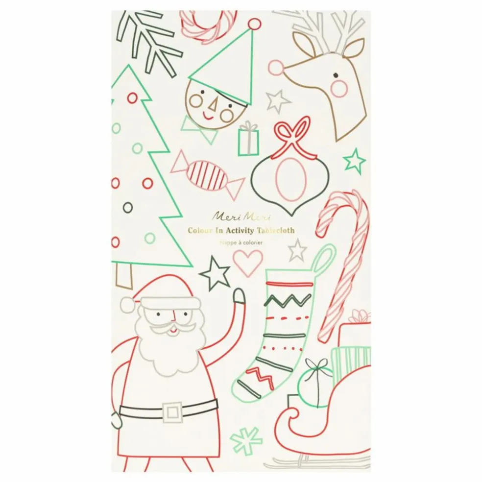 Nappe de Noël à colorier