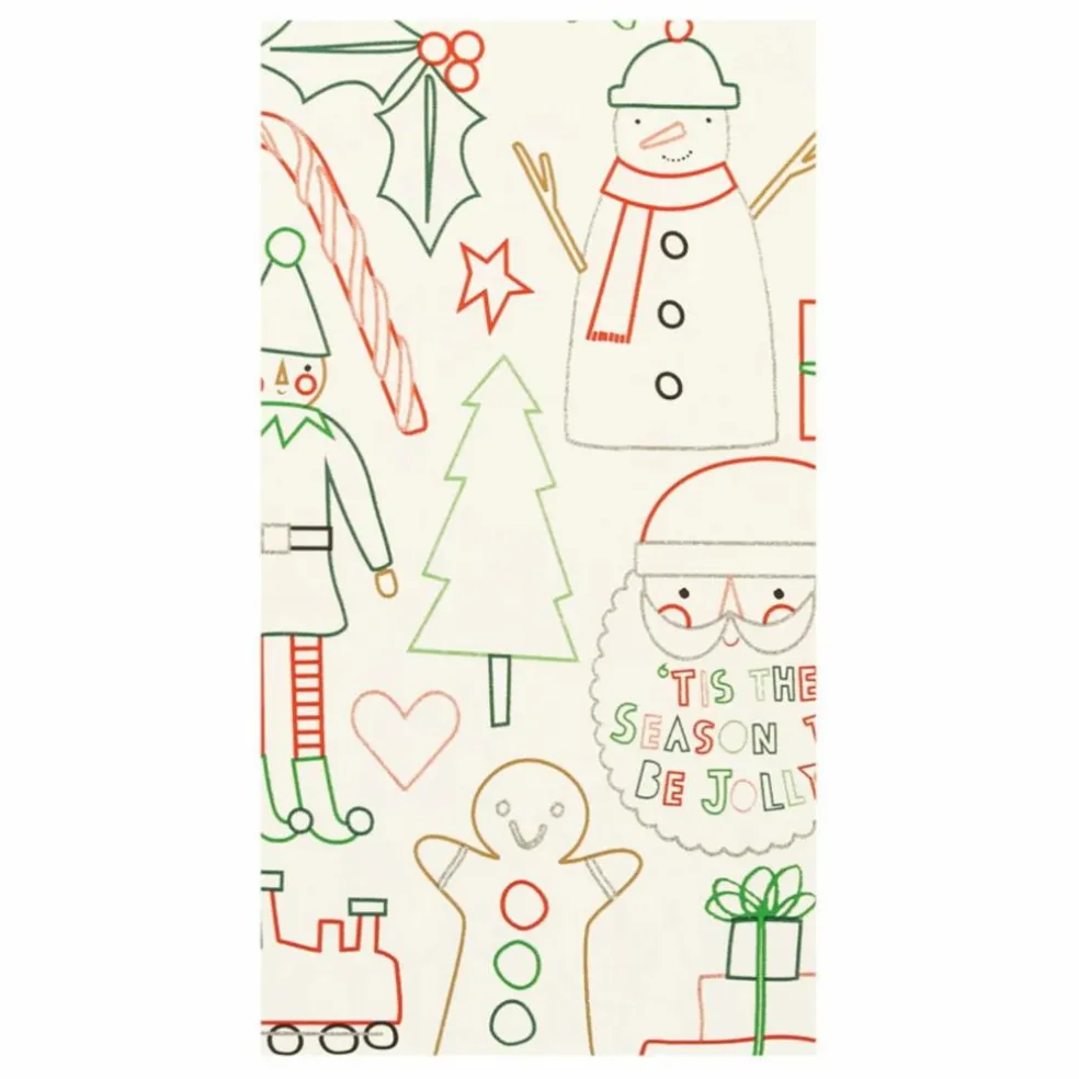 Nappe de Noël à colorier