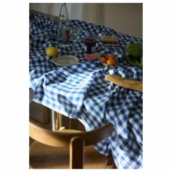 Nappe en lin lavé Vichy | Bleu