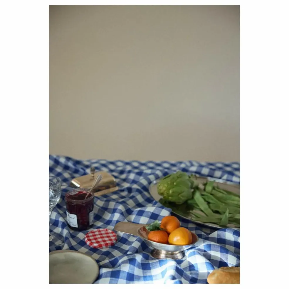 Nappe en lin lavé Vichy | Bleu