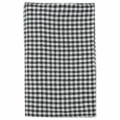 Nappe en lin lavé vichy | Noir