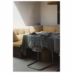 Nappe en lin lavé vichy | Noir