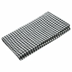 Nappe en lin lavé vichy | Noir