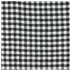 Nappe en lin lavé vichy | Noir