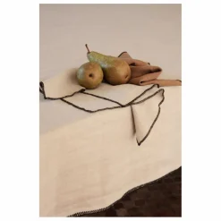 Nappe en Lin lavé-surfilée | Blanc cassé