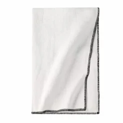 Nappe en Lin lavé-surfilée | Blanc cassé