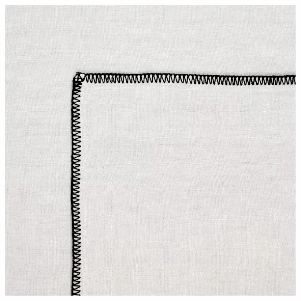 Nappe en Lin lavé-surfilée | Blanc cassé