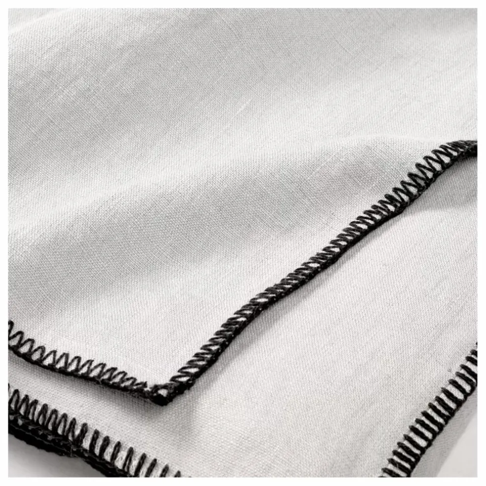 Nappe en Lin lavé-surfilée | Blanc cassé