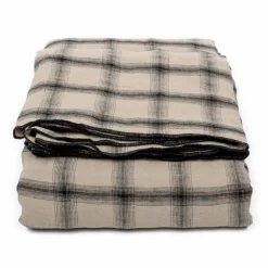 Nappe Highlands à carreaux en lin lavé | Beige rosé