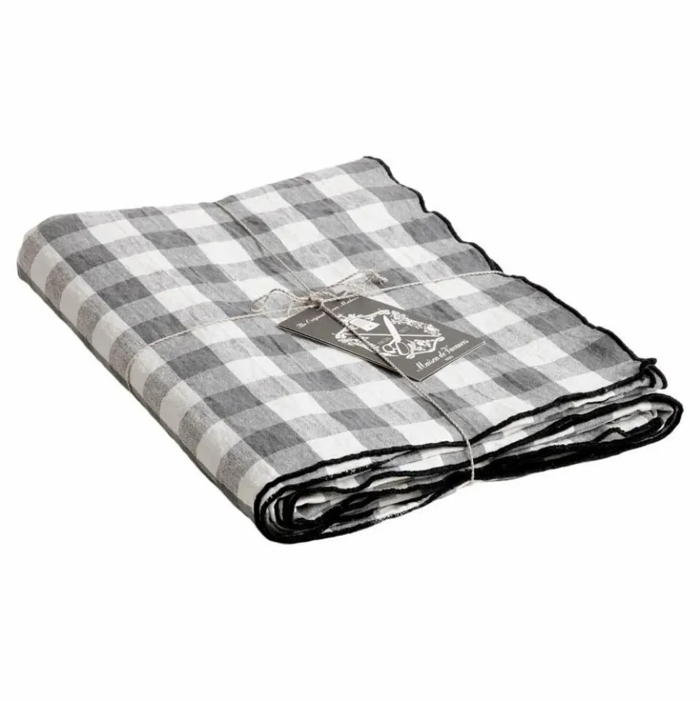 Nappe rectangulaire Bourdon toile mimi | Vichy Ardoise
