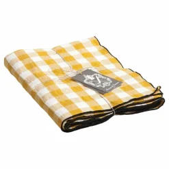 Nappe rectangulaire Bourdon noir toile mimi | Vichy Ocre
