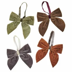 Nœuds décoratifs en velours - Set de 4 | Multicolore
