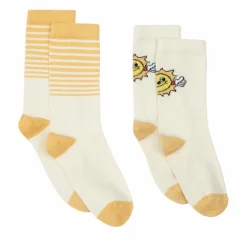 Pack 2 Chaussettes Stripes Sun | Blanc cassé