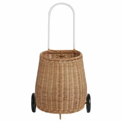 Panier à roulettes adulte en rotin Luggy