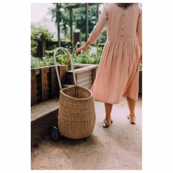 Panier à roulettes adulte en rotin Luggy