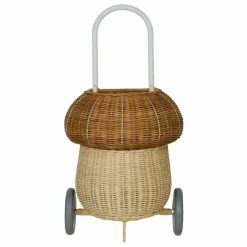 Panier à roulettes en rotin Champignon