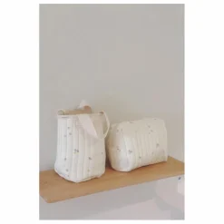 Panier de rangement Daisies en coton bio | Ecru