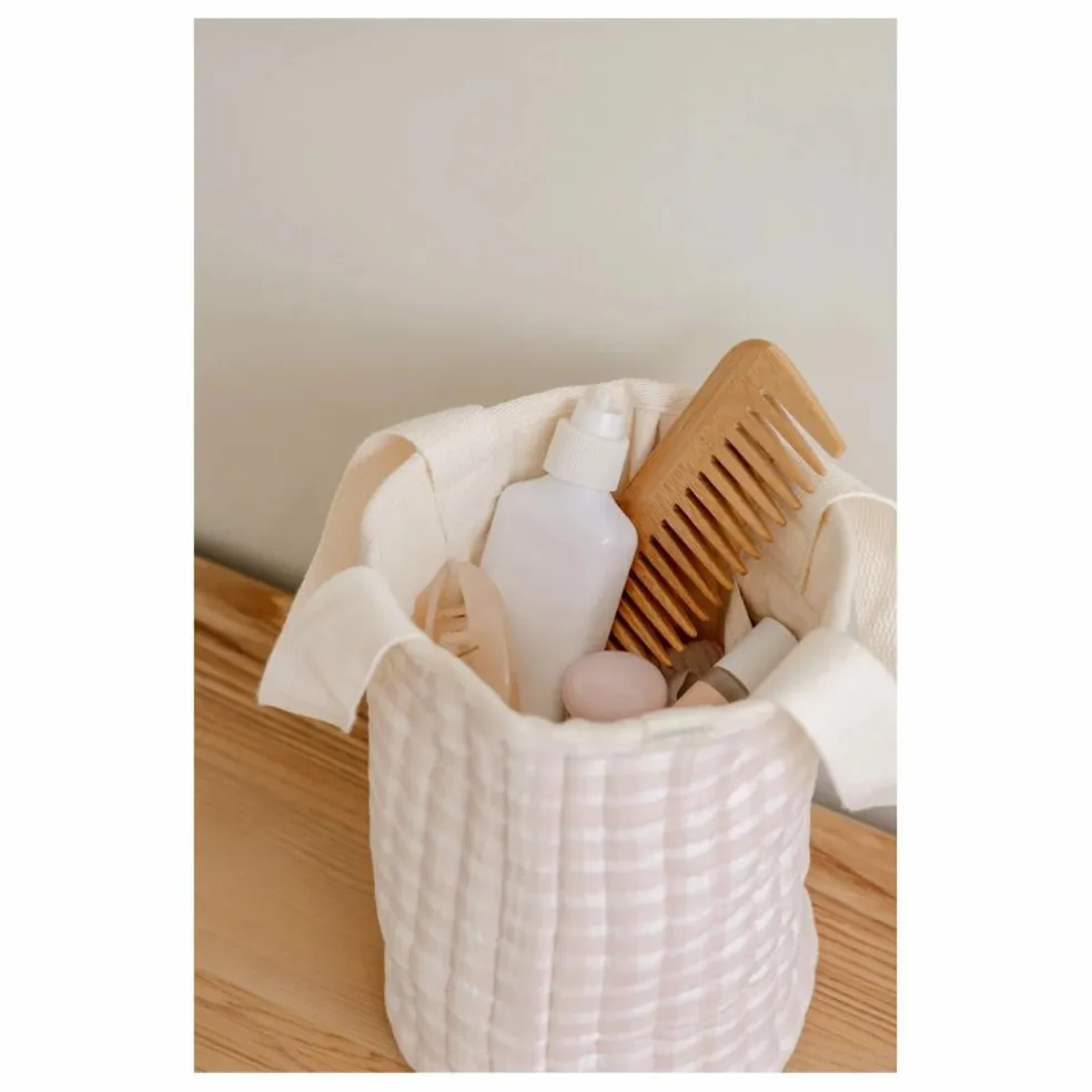 Panier de rangement Rosewater en coton bio | Rose pâle