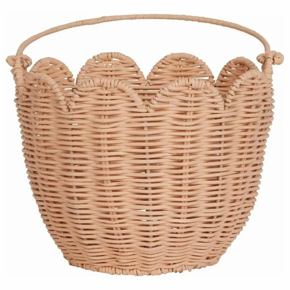 Panier en rotin Petal | Rose pêche