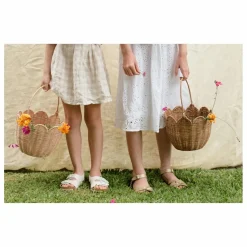 Panier en rotin Petal | Rose pêche