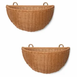 Panier mural en rotin - set de 2