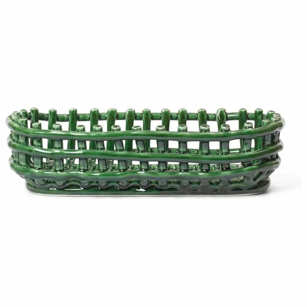 Panier ovale Ceramic | Vert émeraude