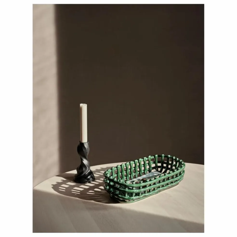 Panier ovale Ceramic | Vert émeraude