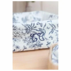 Panière Toile de Jouy | Bleu marine
