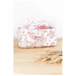 Panière Toile de Jouy | Rose pêche