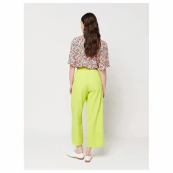Pantalon à Pinces Coton et Lin - Collection Femme | Vert anis
